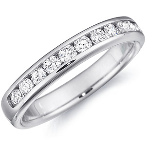 Channel setting wedding rings