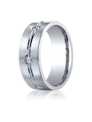 Benchmark Rings on 14k White Gold Mens Wedding Rings Wedding Bands