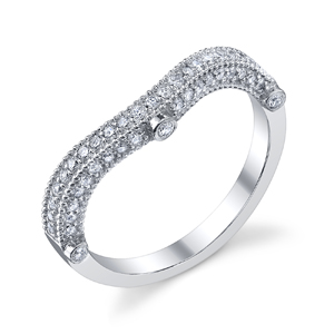 Curved diamond wedding rings