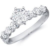 Desiree round-cut diamond with six-diamond band by Eternity (.54 ctw.)