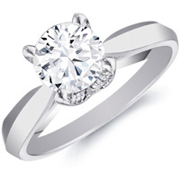 18k White Gold Chelsea Diamond Solitiare with Diamond Accents by ...