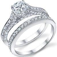 Cathedral Pave Diamond Ring...