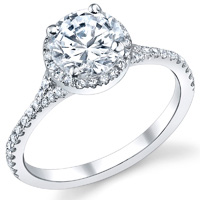 Diamond Halo Ring With Spli...