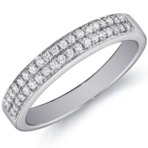 18k White Gold Lucy Double-Row Diamond Band by Eternity