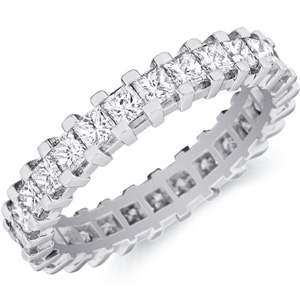 18k White Gold Greta Channel-set Princess-cut Diamond Band by Eternity
