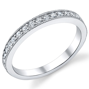 18k White Gold Diamond Wedding Band t.w. approx .30ct