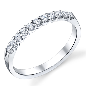 18k White Gold Diamond Wedding Band t.w. approx 1/5ct