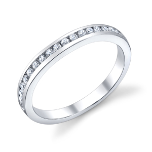 18k White Gold Channel Set Wedding Band t.w. approx .24ct