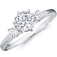 Adriana round-cut diamond with princess-cut diamond accents by Eternity (.21 ctw.)