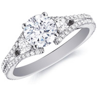 Bette Diamond Solitaire with Diamond Accents and Bezel-Set Diamond Band (.52 ctw.)