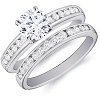 Isabelle Diamond Channel-Set Ring  with matching Band by Eternity (.50 ctw.)