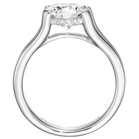 Zoe Diamond Solitaire with Fused Double Band by Eternity (.04 ctw.)