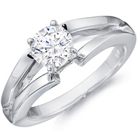 Paulette diamond solitaire with split gold band by Eternity