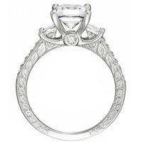 Lola Triple Princess-Cut Diamond Ring with Diamond Band by Eternity