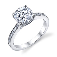 Liza Engagement Ring With Diamond Studded Prongs