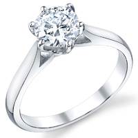 Six Prong Solitaire Cathedral Ring
