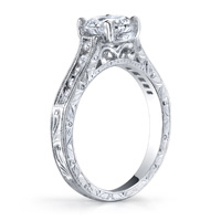 Augusta Channel Set Diamond Ring With Scroll Work