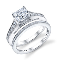 Paula Cathedral Princess Cut Diamond Ring (.45 ctw.) Engagement Rings ...