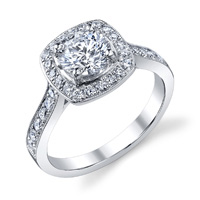Joanna Cushion Halo With Round Cut Diamond Ring (.36 ctw.)
